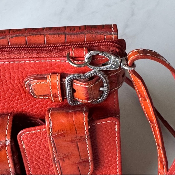 Brighton Burnt Orange Crossbody Organizer Leather Bag near perfect condition - Picture 5 of 12